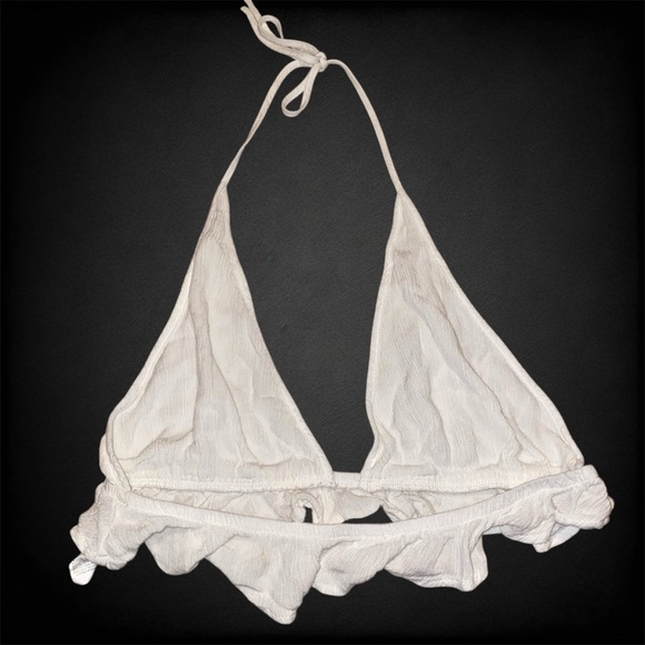 Garage Babydoll Peplum Halter Cami in Snow White - Picture 5 of 8